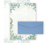 Papeteria ozdobna A4 Arkusz Fiori Blue 100g.(20ark.) +koperta DL gładki ciemnoniebieski (10szt.) 206252 Galeria Papieru