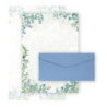 Papeteria ozdobna A4 Arkusz Fiori Blue 100g.(20ark.) +koperta DL gładki ciemnoniebieski (10szt.) 206252 Galeria Papieru