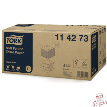 Papier toaletowy TORK T3 biały w składce 19x11cm 2 warstwy (30szt x 252 listki) 114273