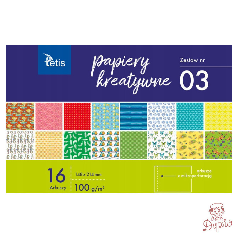 Zeszyt papierów kreatywnych A5 16k 100g KB029-03 TETIS