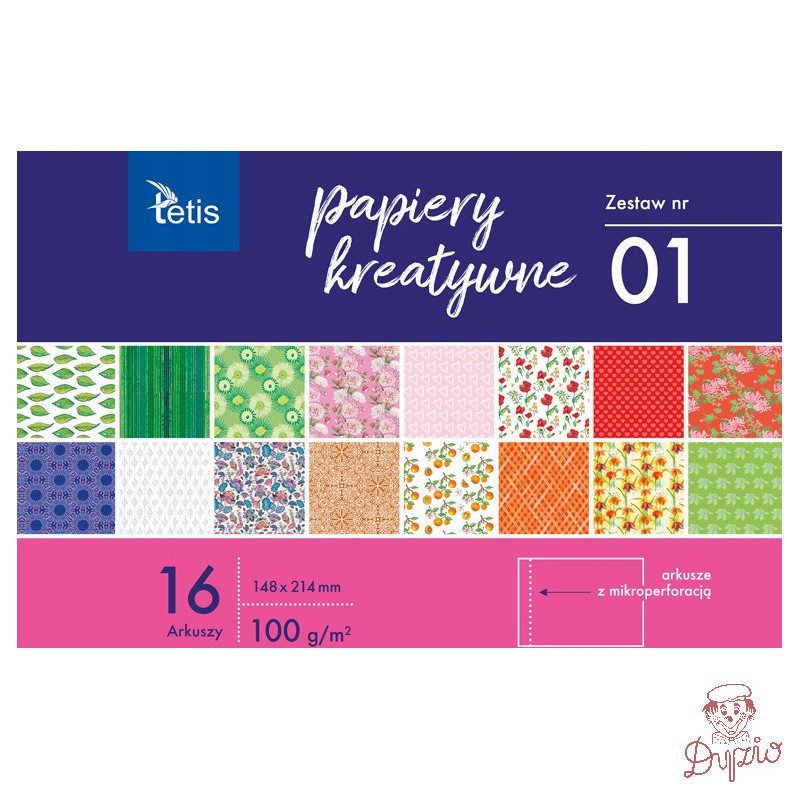 Zeszyt papierów kreatywnych A5 16k 100g KB029-01 TETIS