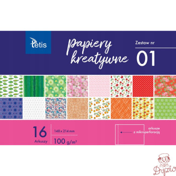 Zeszyt papierów kreatywnych A5 16k 100g KB029-01 TETIS