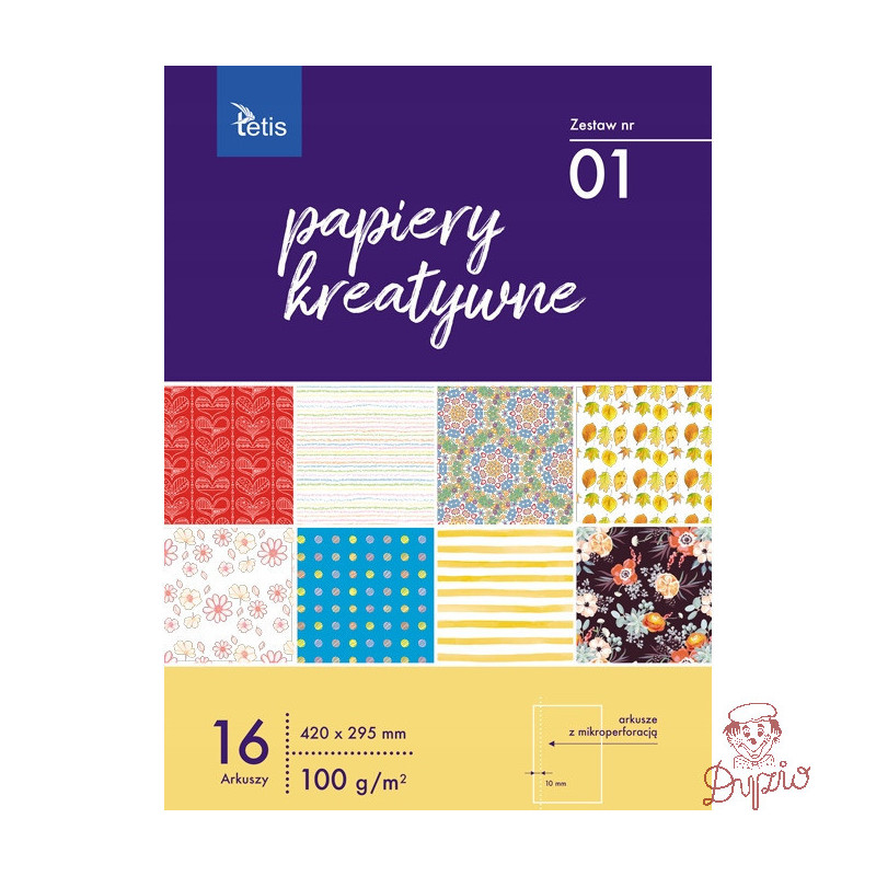 Zeszyt papierów kreatywnych A3 16k 100g KB031-01 TETIS
