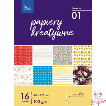 Zeszyt papierów kreatywnych A3 16k 100g KB031-01 TETIS