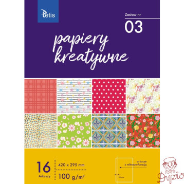 Zeszyt papierów kreatywnych A3 16k 100g KB031-03 TETIS