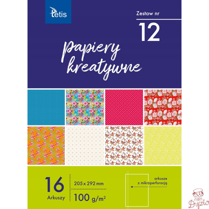 Zeszyt papierów kreatywnych A4 16k 100g KB030-12 TETIS