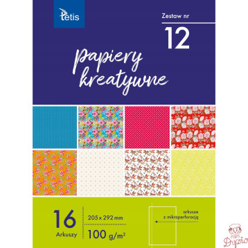Zeszyt papierów kreatywnych A4 16k 100g KB030-12 TETIS