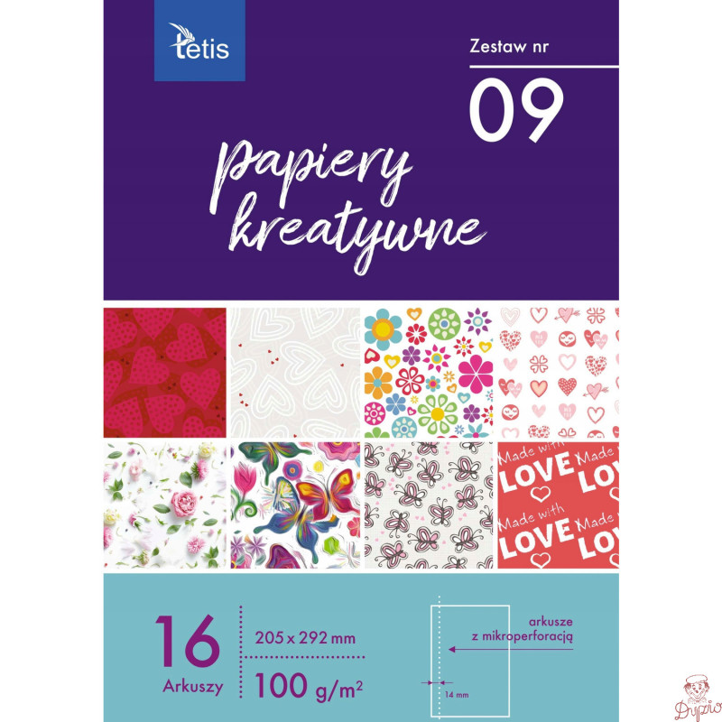 Zeszyt papierów kreatywnych A4 16k 100g KB030-09 TETIS