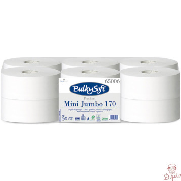 Papier toaletowy Mini Jumbo 170m (12szt) 65006 PREMIUM BulkySoft 100% celuloza