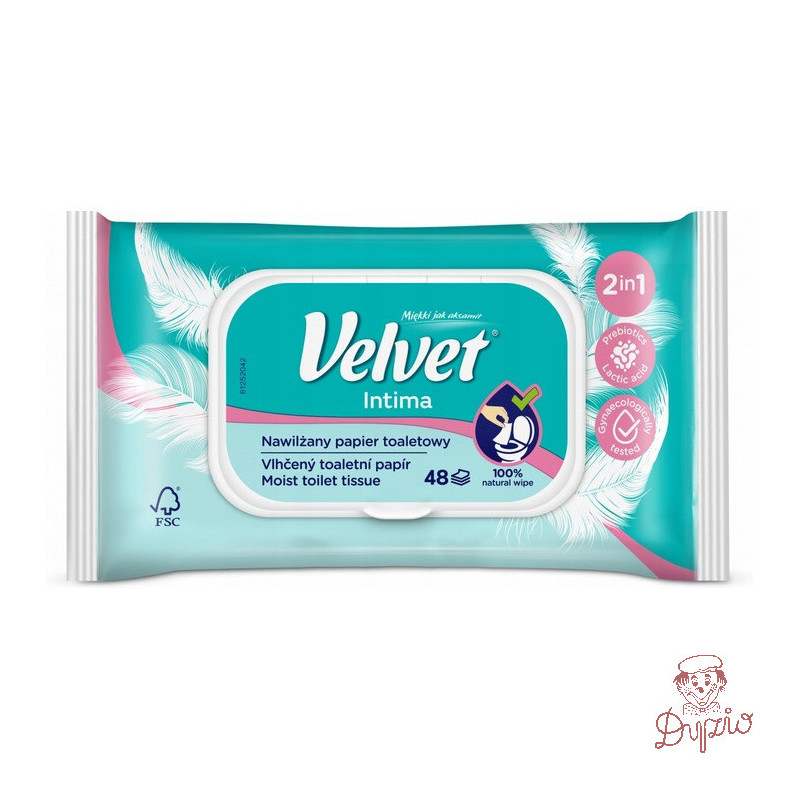 Papier toaletowy VELVET (48 listków) nawilżany Intima