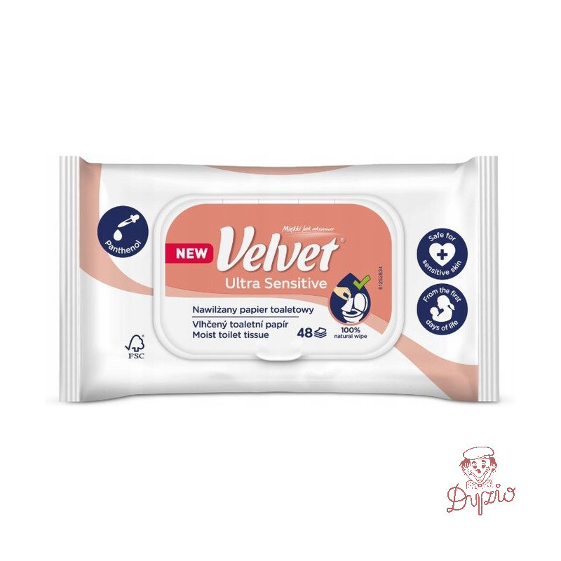Papier toaletowy VELVET (48 listków) nawilżany Ultra Sensitive