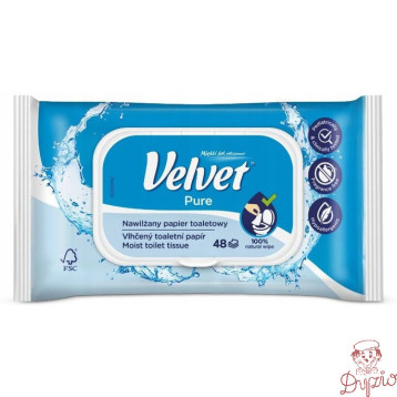 Papier toaletowy VELVET (48 listków) nawilżany Pure