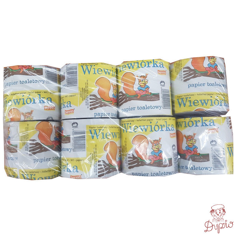 Papier toaletowy WIEWIÓRKA (8 rolek) 24m szary
