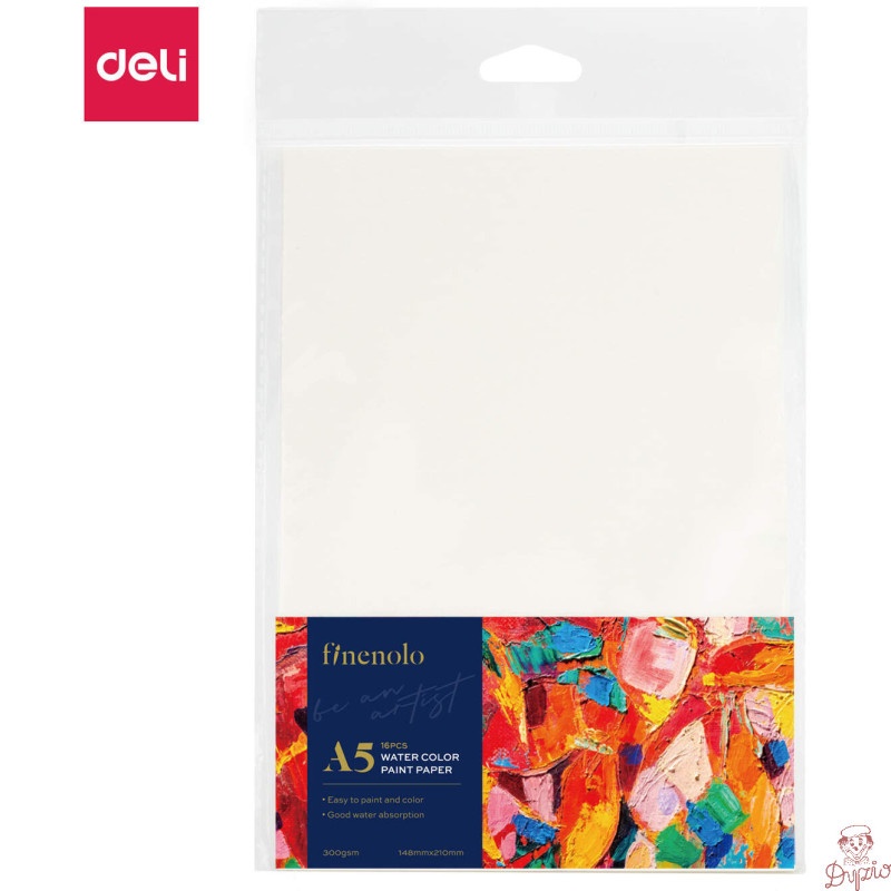 Papier akwarelowy A5 FINENOLO 300g/m2 16szt biały EC270-A5 DELI