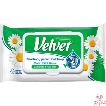 Papier toaletowy VELVET (48 listków) nawilżany rumiankowy