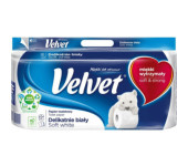 Papier toaletowy VELVET (8 rolek) 3 warstwy delikatnie biały