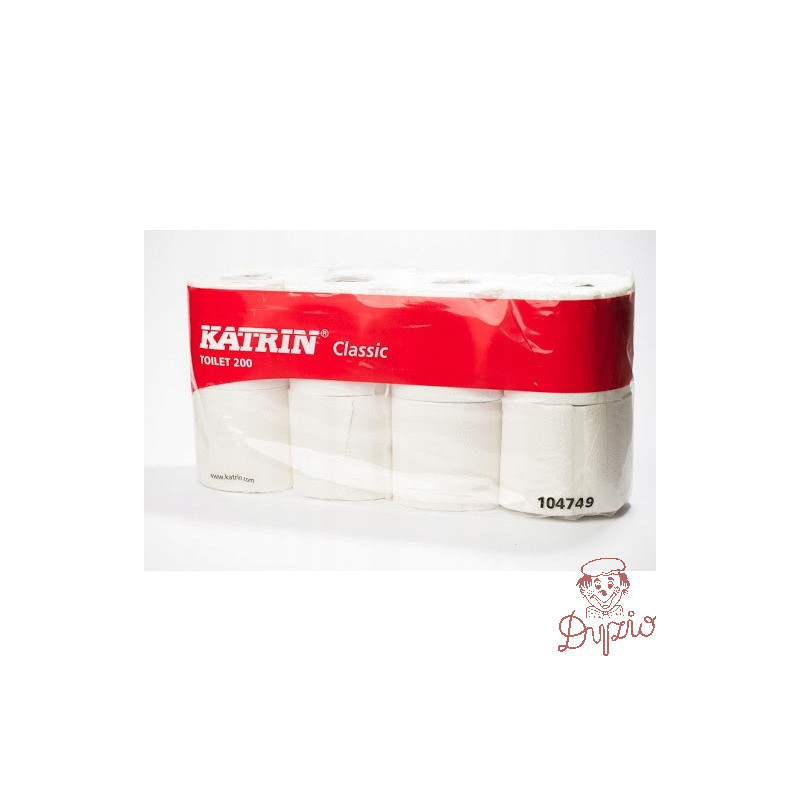 Papier toaletowy KATRIN 2w celuloza 23,4m(8 sztuk) CLASSIC TOILET 200 104749/476154