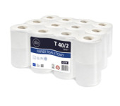 Papier toaletowy biały(24 rolki) 9cm 40m 2 warstwy 100% celuloza T 40/2 6279 ELLIS PROFESSIONAL