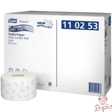 Papier toaletowy TORK T2 (12 rolek) Premium Mini JUMBO makulatura/biały 2w 170m 110253/2000488