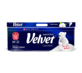 Papier toaletowy VELVET White Cotton COMFORT (10 rolek) 3 warstwy biały