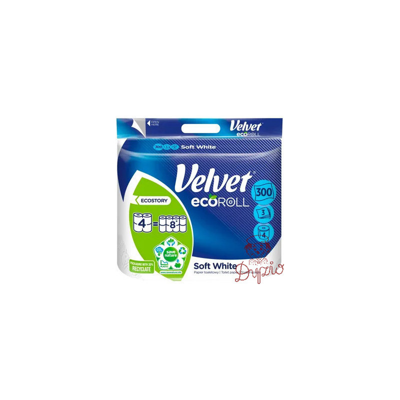 Papier toaletowy VELVET ECOROLL biały 3w. (4rol.)