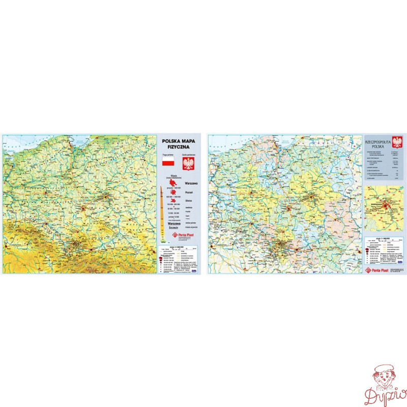 Podkład dwustronny MAPA POLSKI 59x41.7cm 0318-0049-99 P PANTA PLAST