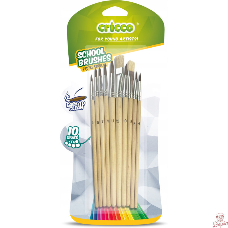 Pędzelki szkolne 10szt. blister CR364B10 CRICCO