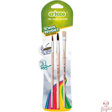 Pędzelki szkolne 3szt. blister CR364B3 CRICCO