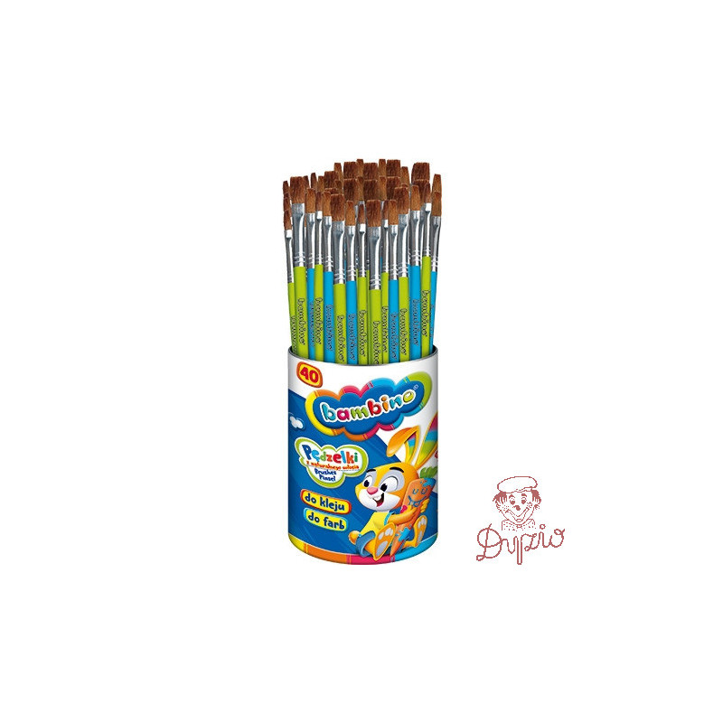 Pędzelki do farb i kleju BAMBINO 40 szt. ST.MAJEWSKI