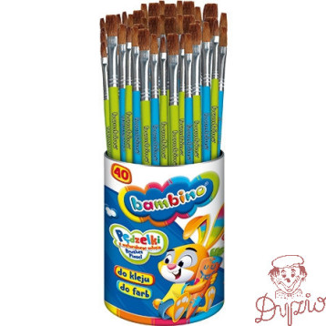Pędzelki do farb i kleju BAMBINO 40 szt. ST.MAJEWSKI