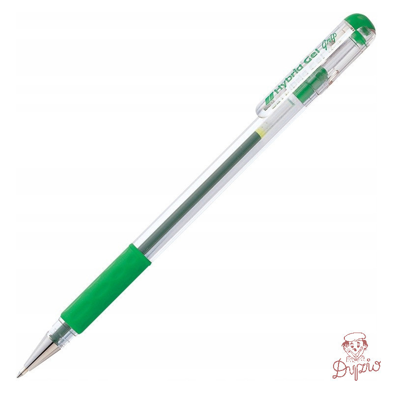 Pióro żelowe PENTEL K116 zielone z gumowym uchwytem Hybrid Gel Grip