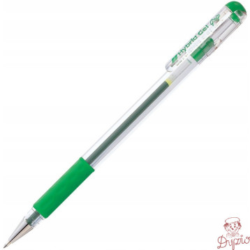 Pióro żelowe PENTEL K116 zielone z gumowym uchwytem Hybrid Gel Grip