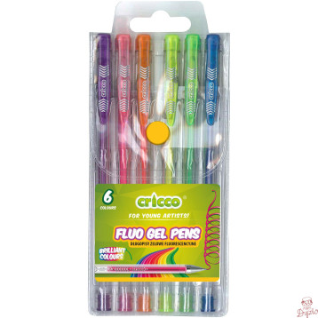 Długopis żelowy fluorescencyjny 6 kolorów CRICCO w etui CR816W6