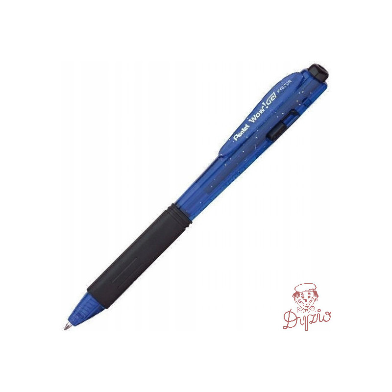 Długopis żelowy WOW K437CR/C niebieski pstryk.gum.uchwyt PENTEL