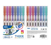 Pióro kulkowe 0,5mm THINK 8kolorów EQ300-8C DELI