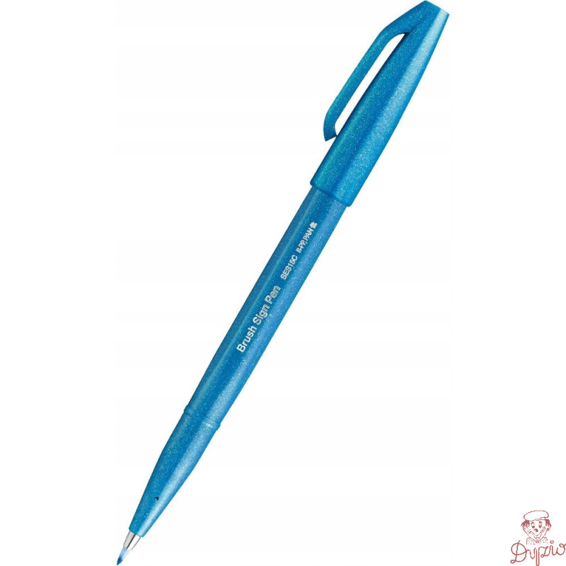 Pisak BRUSH SIGN PEN błękitny SES15C-S PENTEL