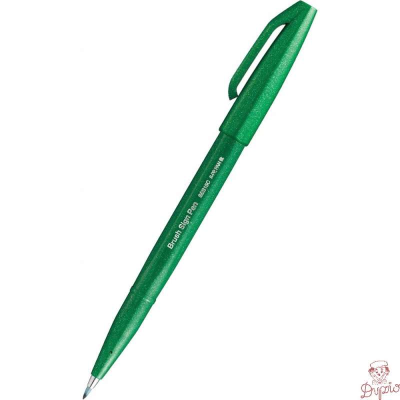 Pisak BRUSH SIGN PEN zielony SES15C-D PENTEL