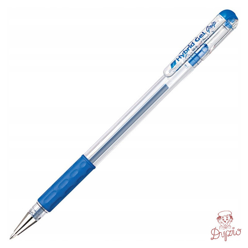 Pióro żelowe PENTEL K116 niebieski z gumowym uchwytem Hybrid Gel Grip
