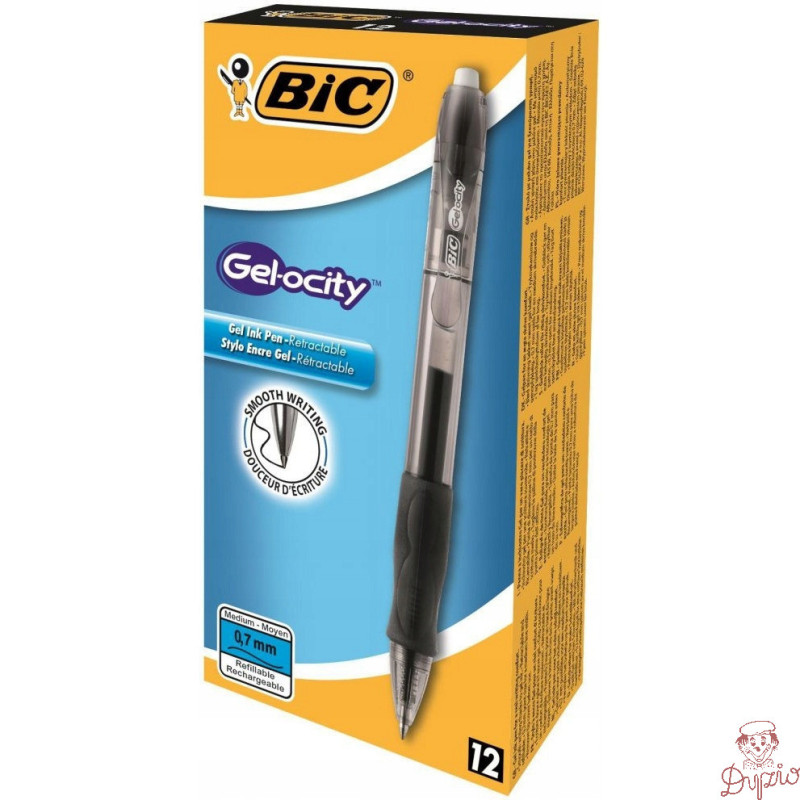 Pióro żelowe automatyczne Gelocity Gel czarny 829157 BIC
