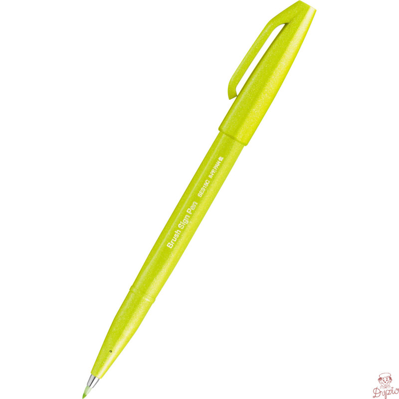 Pisak BRUSH SIGN PEN limonkowy SES15C-K2 PENTEL