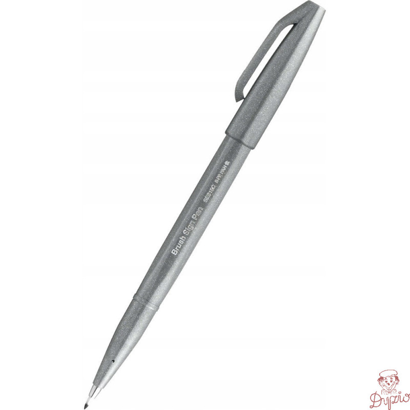 Pisak BRUSH SIGN PEN szary SES15C-N PENTEL