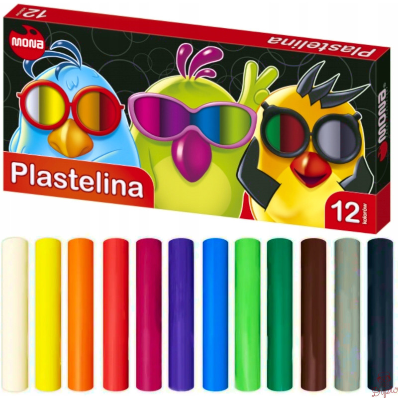 Plastelina szkolna dla dzieci Zestaw 12 kolorów MONA St.Majewski