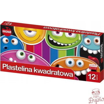 Plastelina kwadratowa dla dzieci Zestaw 12 kolorów MONA St.Majewski
