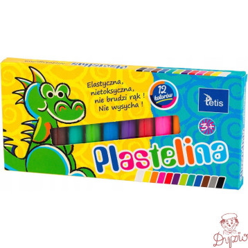 Plastelina 12kol.15g KP001-D TETIS