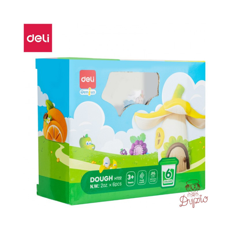 Ciastolina 6 kolorów owocowy zapach EH722 DELI