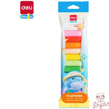 Plastelina 12 kolorów wałeczki EH719-12 DELI