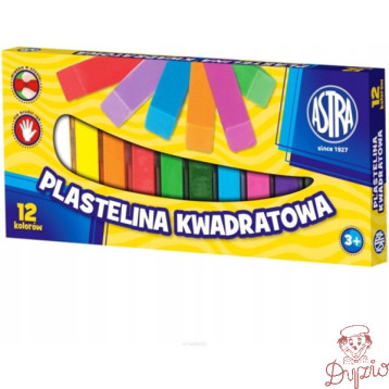 Plastelina dla dzieci kwadratowa 12 kolorów zestaw 83813908 ASTRA