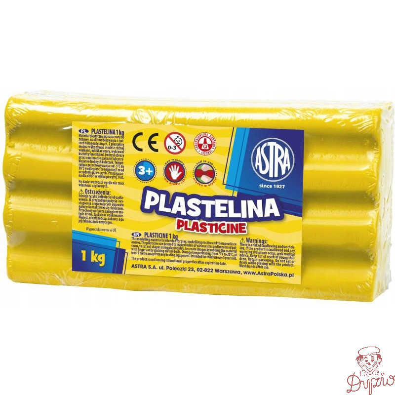 Plastelina szkolna dla dzieci 1kg żółta 303111002 ASTRA