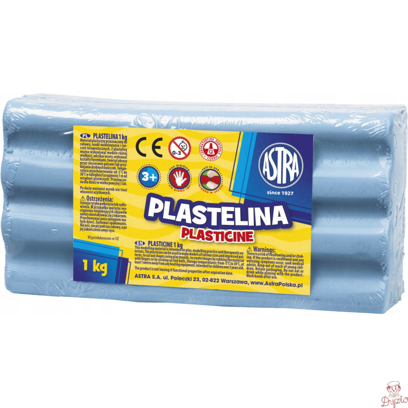 Plastelina szkolna dla dzieci 1kg niebieska jasna 303111013 ASTRA