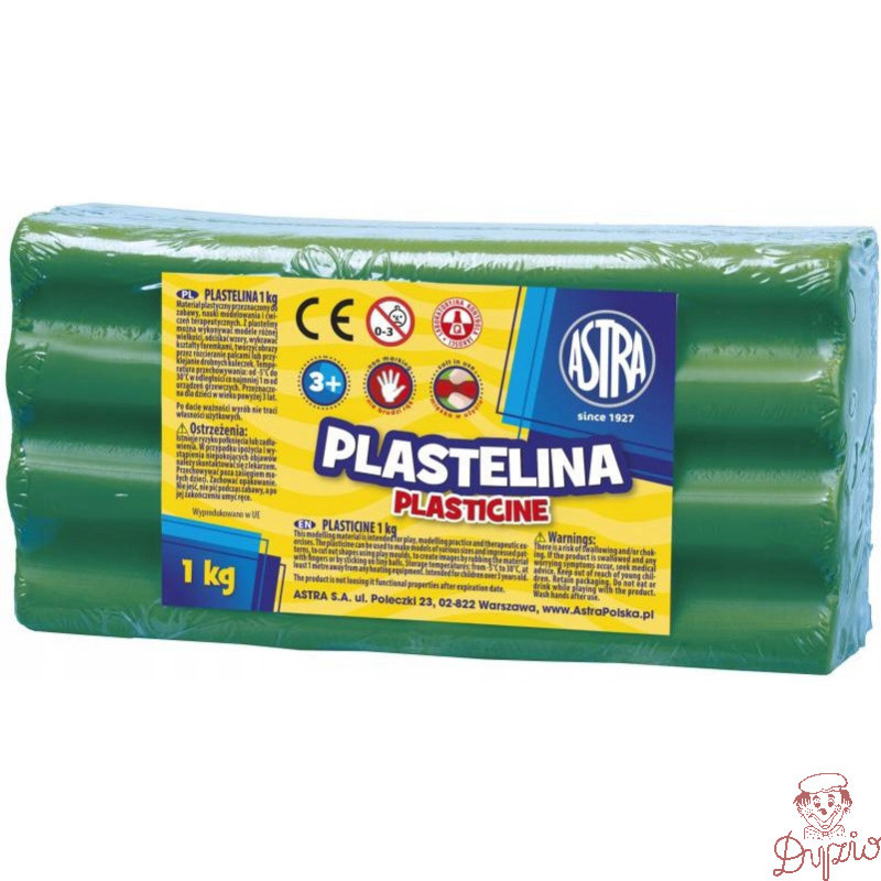 Plastelina szkolna dla dzieci 1kg zielona 303111015 ASTRA